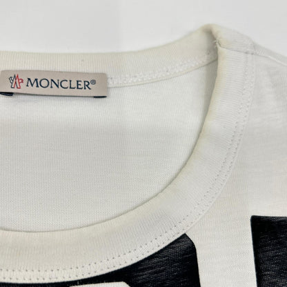 MONCLER モンクレール ホワイト コットン MAGLIA T-SHIRT ロゴプリント ショートスリーブカットソー トップス