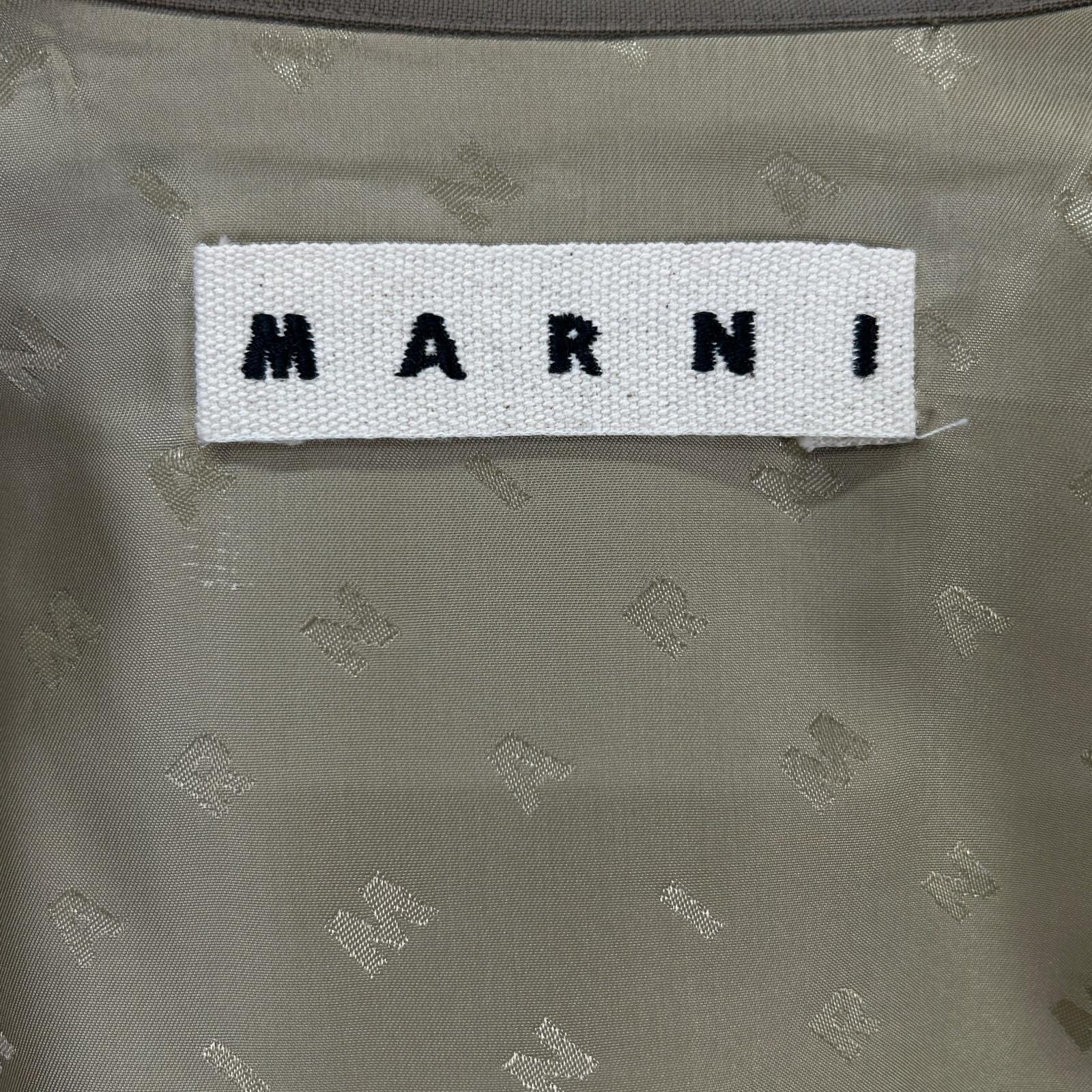 MARNI マルニ CUMU0213QU カーキ×ベージュ ウール バイカラーボーリングシャツ トップス