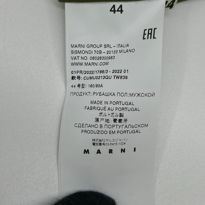 MARNI マルニ CUMU0213QU カーキ×ベージュ ウール バイカラーボーリングシャツ トップス