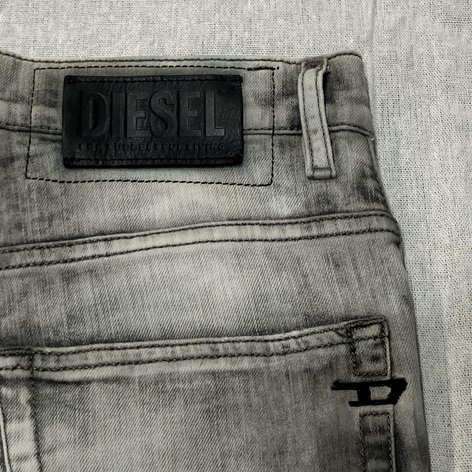 DIESEL ディーゼル ホワイト×ブラック ストレッチコットン D-FINING テーパードデニムパンツ ボトムス