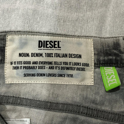 DIESEL ディーゼル ホワイト×ブラック ストレッチコットン D-FINING テーパードデニムパンツ ボトムス