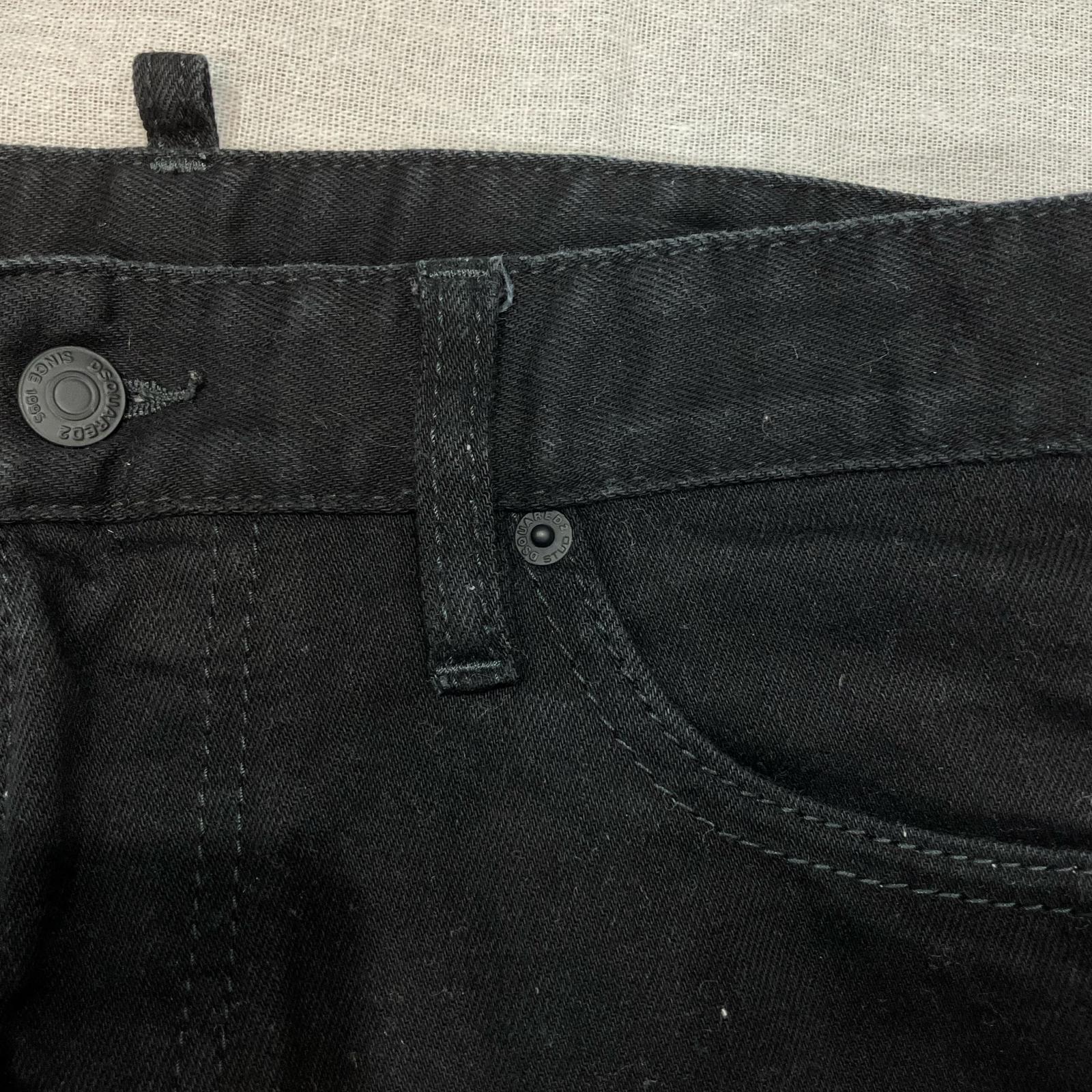 DSQUARED2 ディースクエアード S71LB0804 ブラック ボタンフライ テーパードデニムパンツ ボトムス