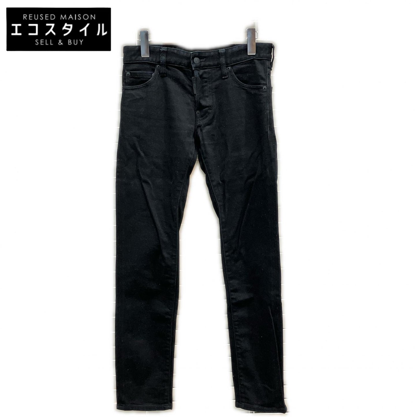 DSQUARED2 ディースクエアード S71LB0804 ブラック ボタンフライ テーパードデニムパンツ ボトムス
