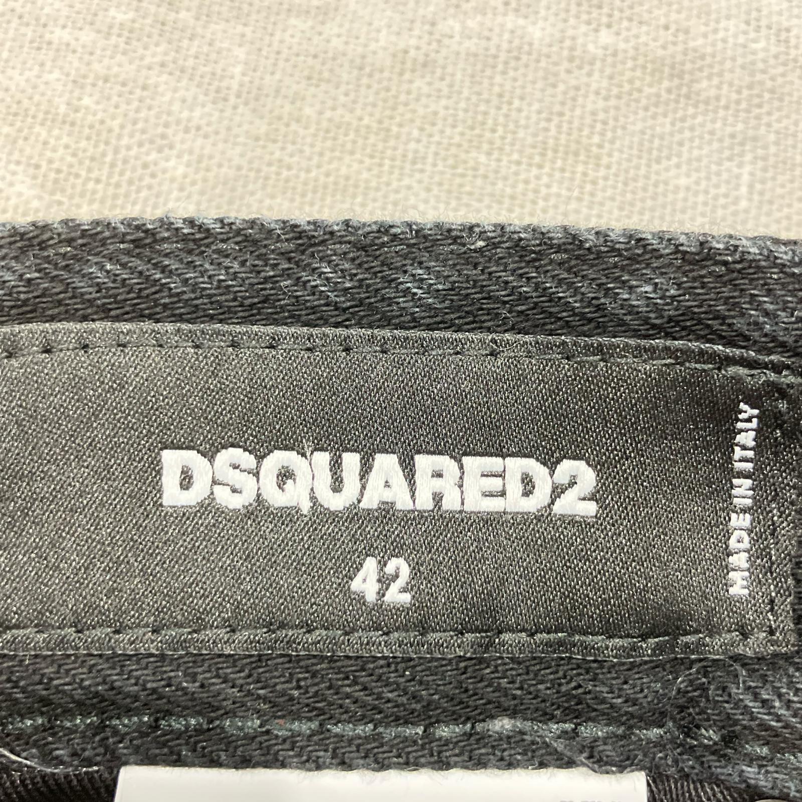 DSQUARED2 ディースクエアード S71LB0804 ブラック ボタンフライ テーパードデニムパンツ ボトムス