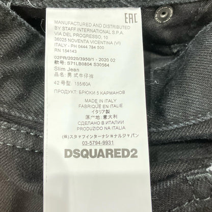 DSQUARED2 ディースクエアード S71LB0804 ブラック ボタンフライ テーパードデニムパンツ ボトムス