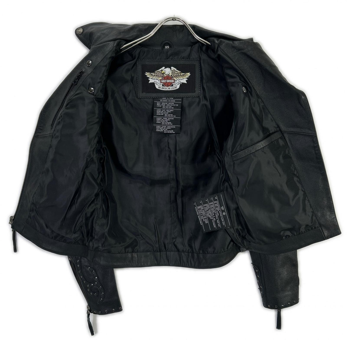 HARLEY DAVIDSON ハーレーダビッドソン ブラック スタッズ フレイムデザイン ダブルライダースジャケット ジャケット