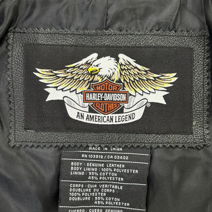 HARLEY DAVIDSON ハーレーダビッドソン ブラック スタッズ フレイムデザイン ダブルライダースジャケット ジャケット