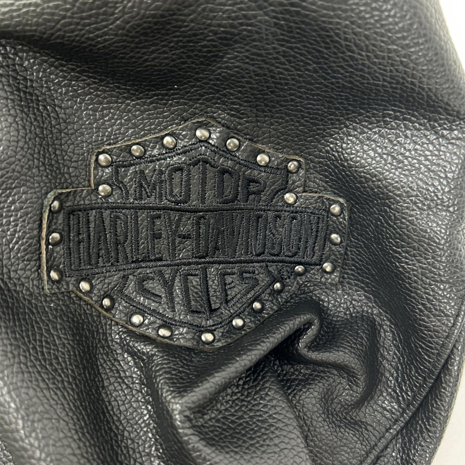 HARLEY DAVIDSON ハーレーダビッドソン ブラック スタッズ フレイムデザイン ダブルライダースジャケット ジャケット