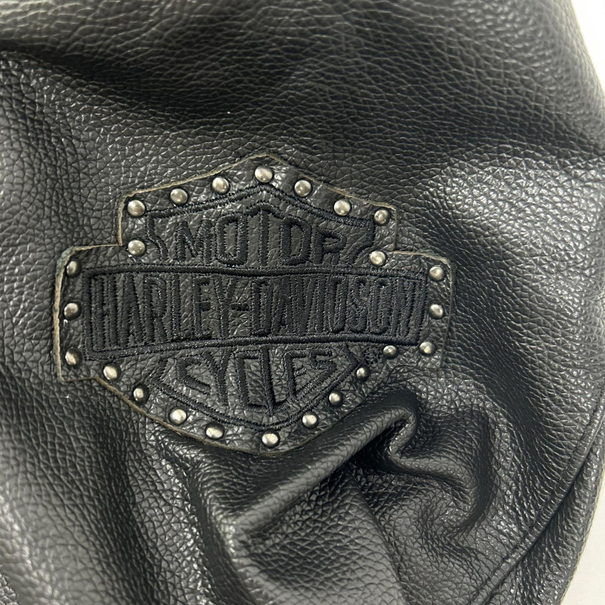 HARLEY DAVIDSON ハーレーダビッドソン ブラック スタッズ フレイムデザイン ダブルライダースジャケット ジャケット