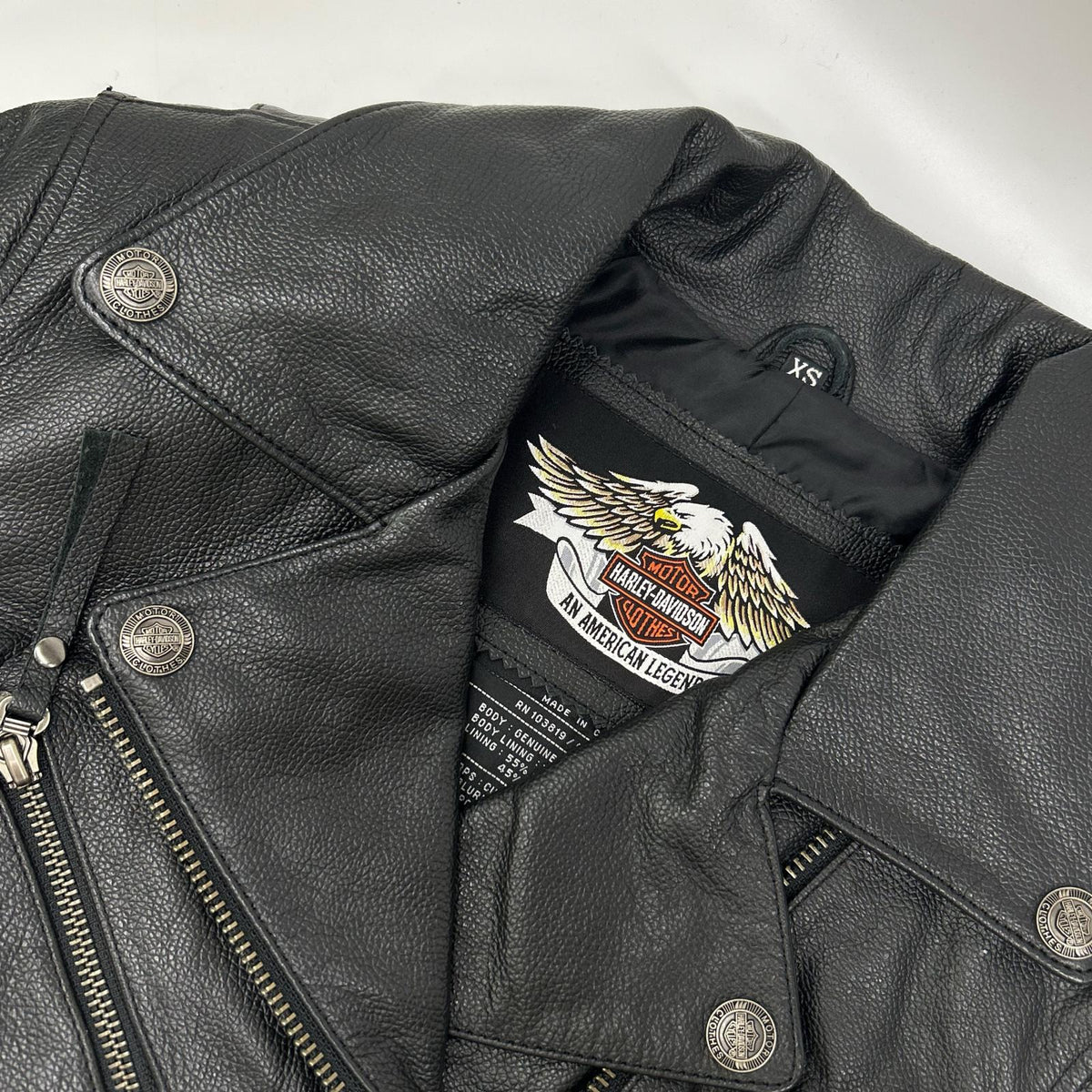 HARLEY DAVIDSON ハーレーダビッドソン ブラック スタッズ フレイムデザイン ダブルライダースジャケット ジャケット
