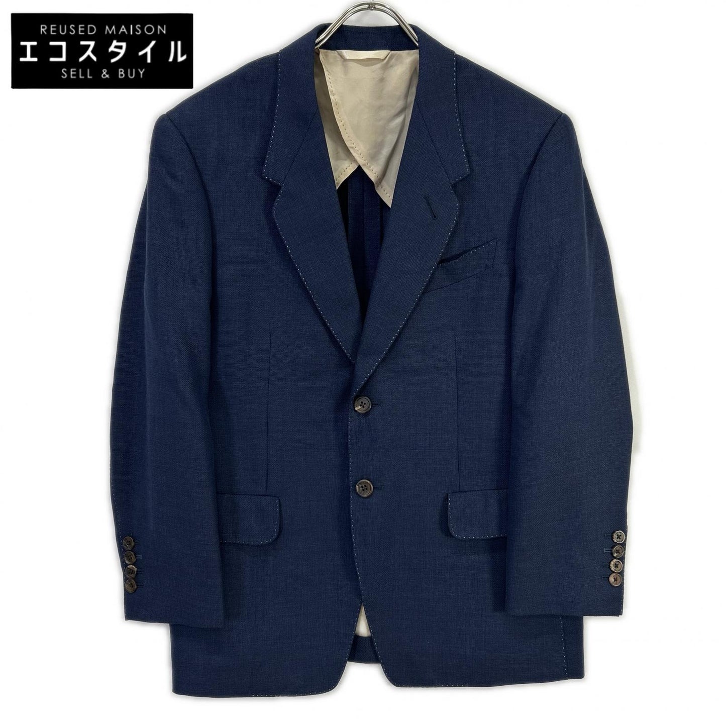 PaulSmith ポールスミス ネイビー シルクブレンド ウール 2B テーラードジャケット ジャケット