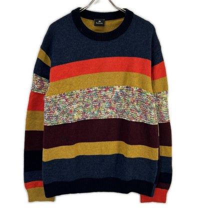 PaulSmith ポールスミス マルチカラー ウール マウンテンロード モチーフ ボーダーニット トップス