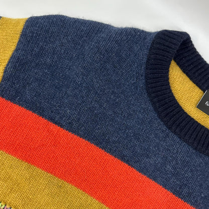 PaulSmith ポールスミス マルチカラー ウール マウンテンロード モチーフ ボーダーニット トップス