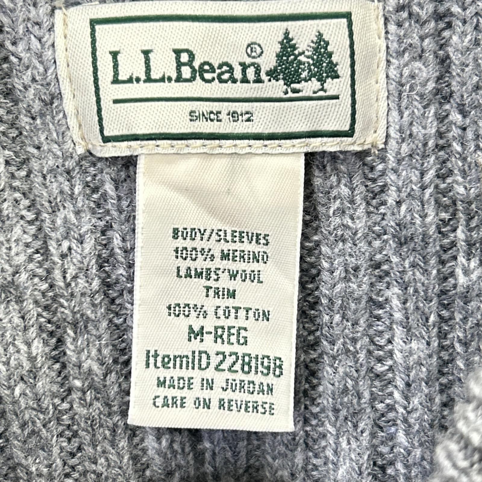 L.L.Bean エルエルビーン 228198 グレー ウール ヘンリーネック コマンドセーター トップス