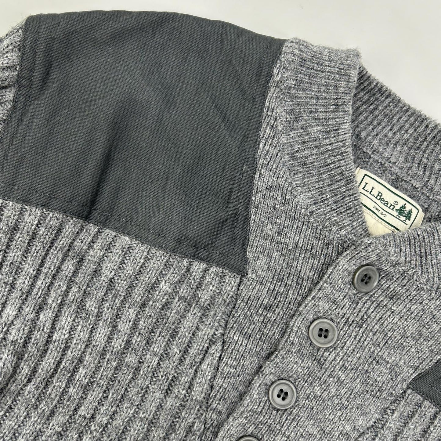 L.L.Bean エルエルビーン 228198 グレー ウール ヘンリーネック コマンドセーター トップス