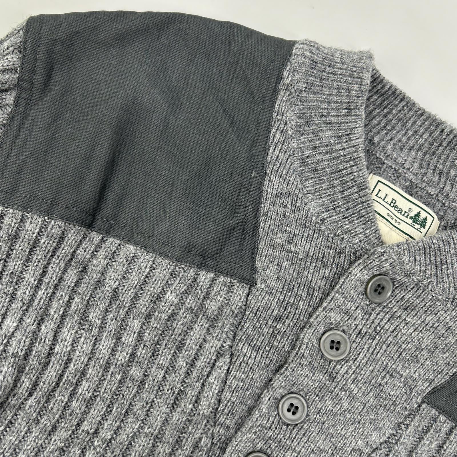 L.L.Bean エルエルビーン 228198 グレー ウール ヘンリーネック コマンドセーター トップス
