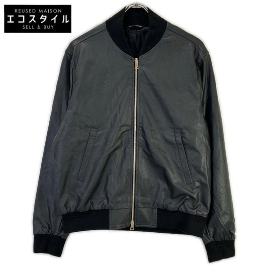 giab's ARCHIVIO ジャブスアルキヴィオ A5419 ブラック BARDI GOLD シンセティックレザー ジップアップ ブルゾン ジャケット