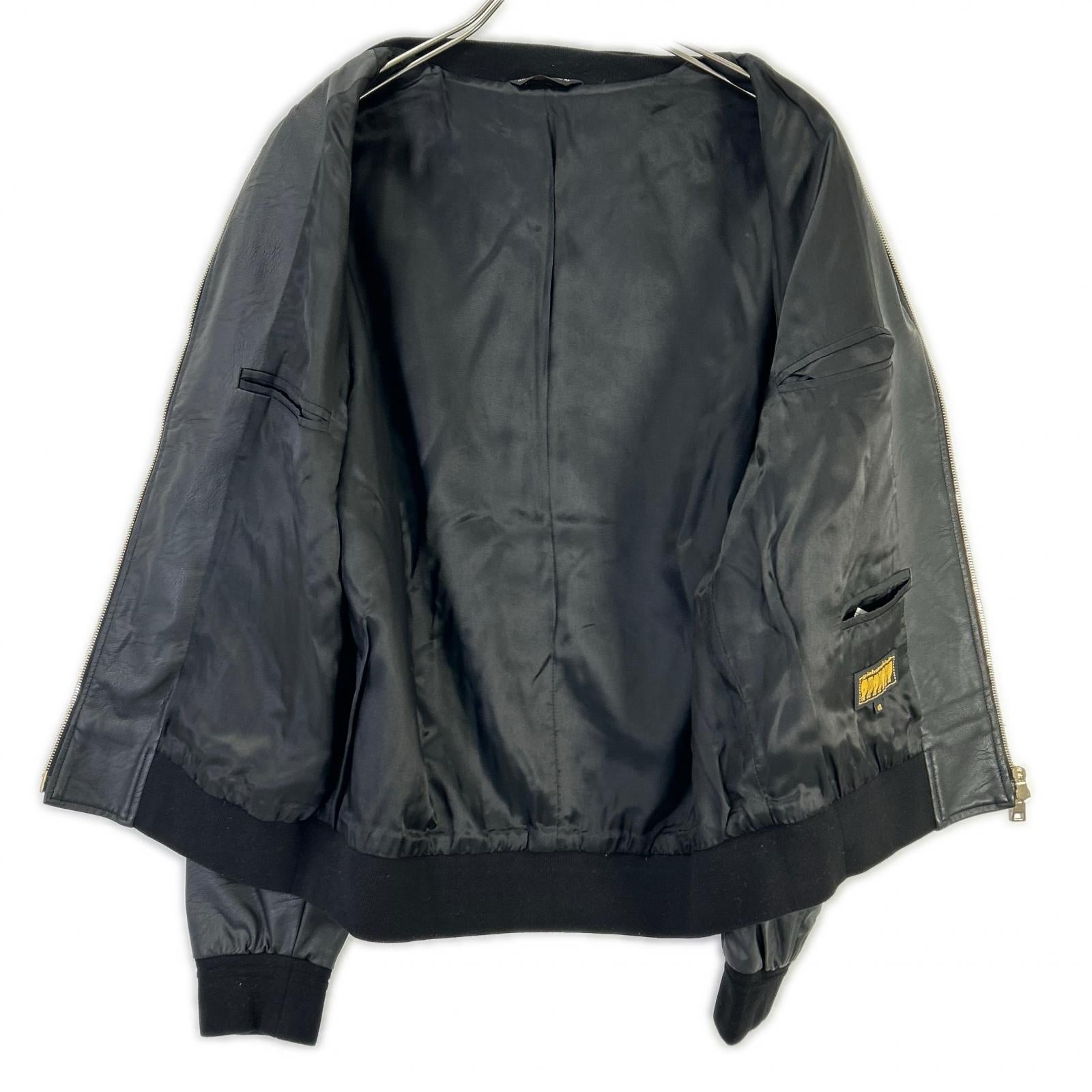 giab's ARCHIVIO ジャブスアルキヴィオ A5419 ブラック BARDI GOLD シンセティックレザー ジップアップ ブルゾン ジャケット