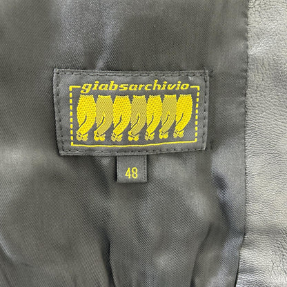 giab's ARCHIVIO ジャブスアルキヴィオ A5419 ブラック BARDI GOLD シンセティックレザー ジップアップ ブルゾン ジャケット