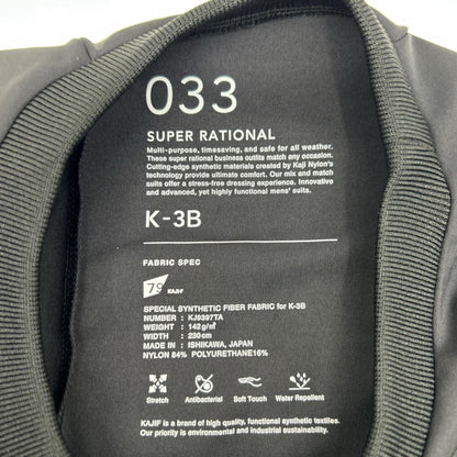 K-3B ケースリービー 033_N ブラック 24HR-WEARABLE 長袖ピステ トップス