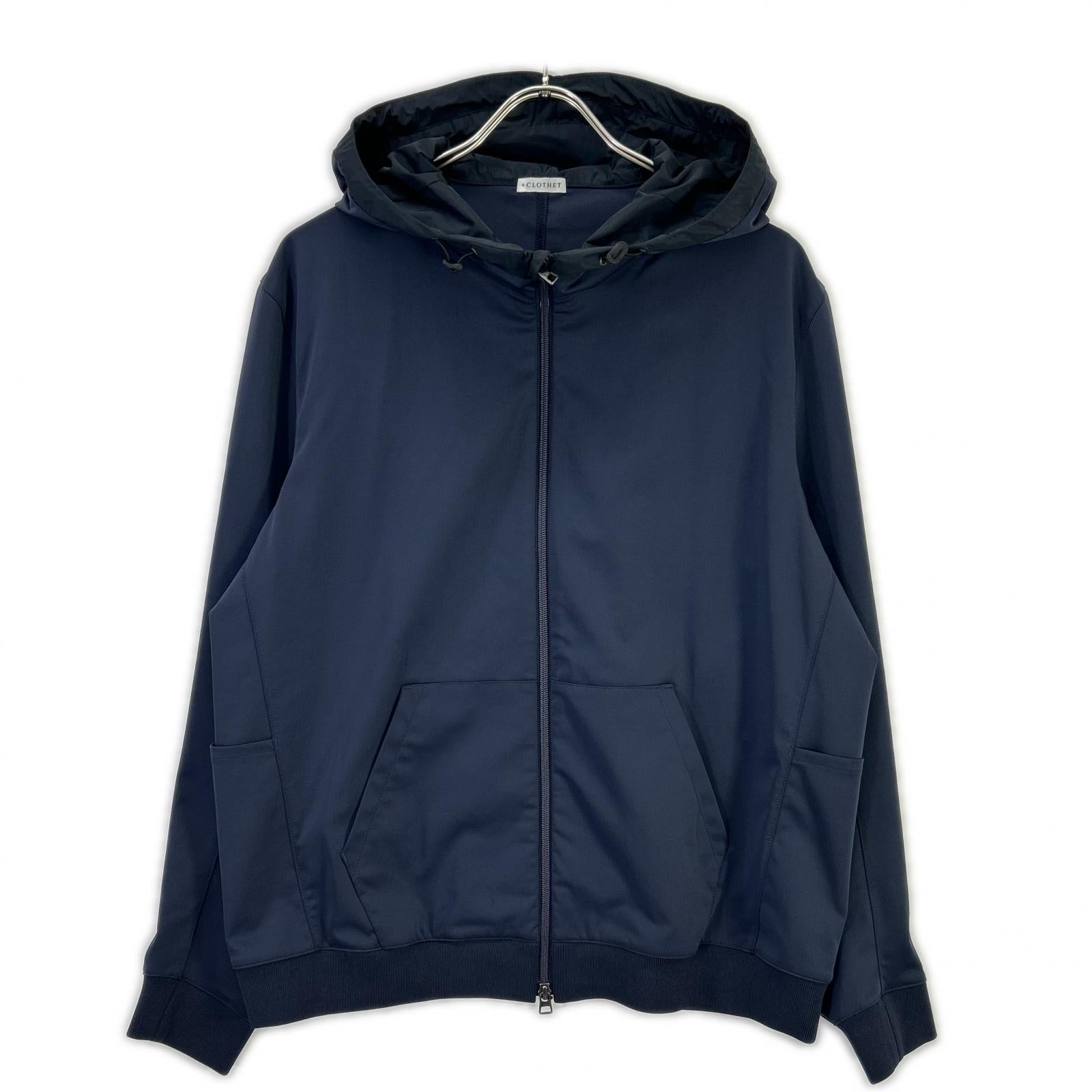 +CLOTHET クロスクローゼット CLG-40025 ネイビー Matte Twist Zip Up Hoodie マットツイスト ジップアップ フーディー トップス
