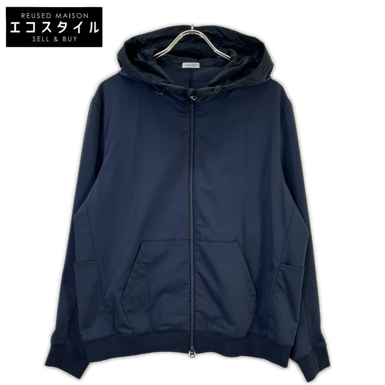 +CLOTHET クロスクローゼット CLG-40025 ネイビー Matte Twist Zip Up Hoodie マットツイスト ジップアップ フーディー トップス