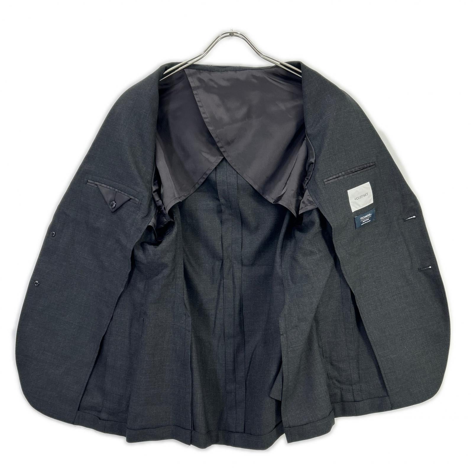 +CLOTHET クロスクローゼット CLG-40024 チャコール Twill Tailored Jacket ウォッシャブルツイルテーラードジャケット ジャケット