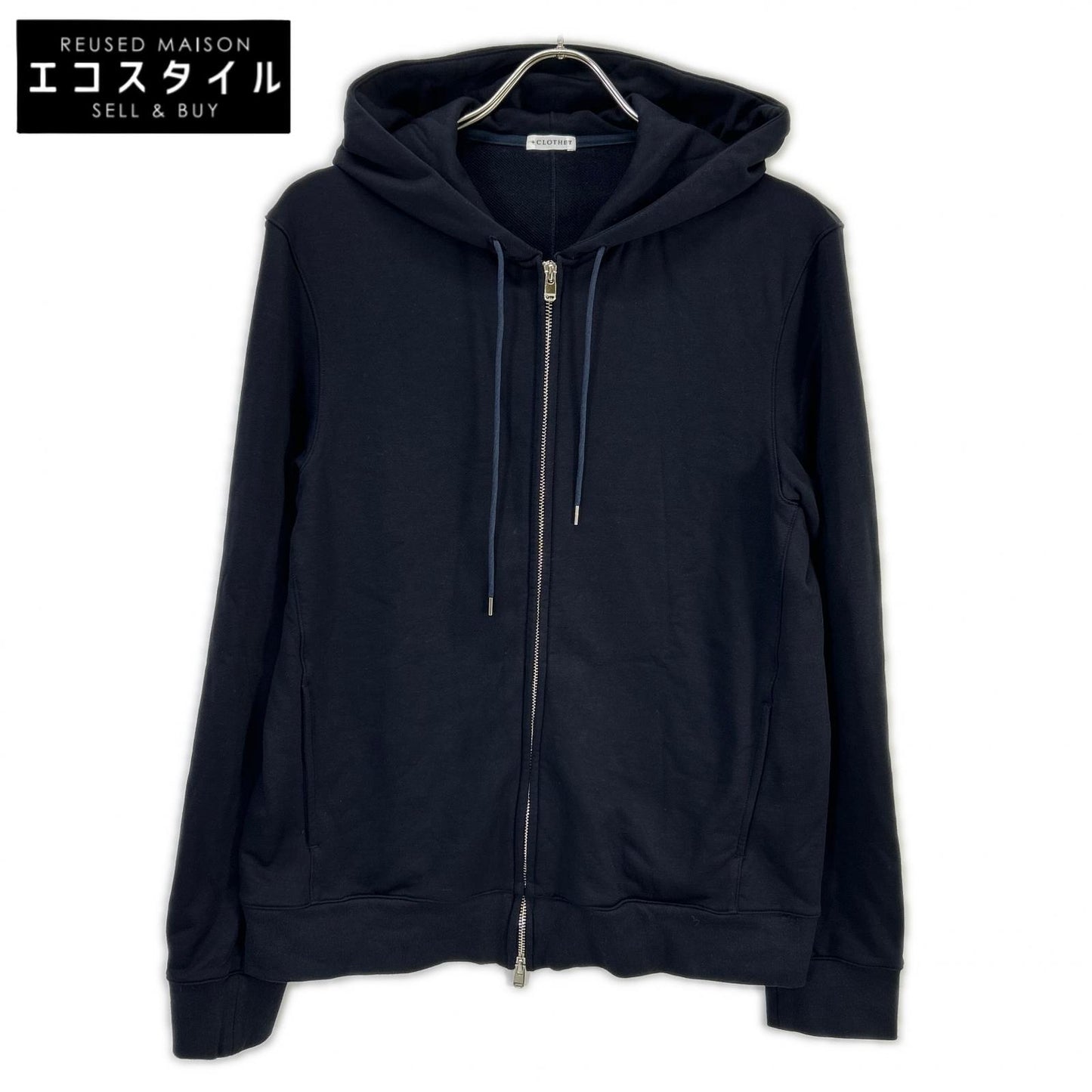 +CLOTHET クロスクローゼット CLP-70029 ネイビー Urake Zip Up Hoodie スビンプラチナム裏毛ジャケット ジャケット