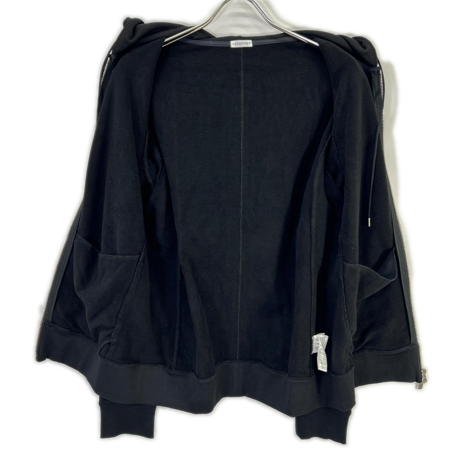 +CLOTHET クロスクローゼット CLP-70029 ブラック Urake Zip Up Hoodie スビンプラチナム裏毛ジャケット ジャケット