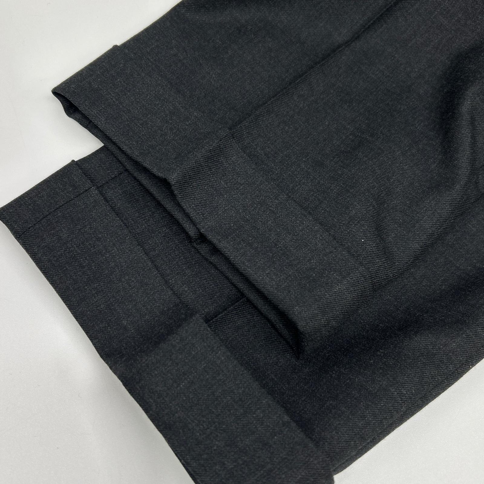 #NAME? Cross Closet CLG-20044 Charcoal Twill Two-Pleat Trousers Twill Two-Pleat Trousers Bottoms