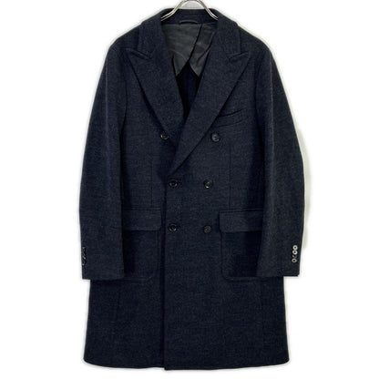 UNIVERSAL LANGUAGE Universal Language 506155 Navy Wool Double-Breasted Coat Coat