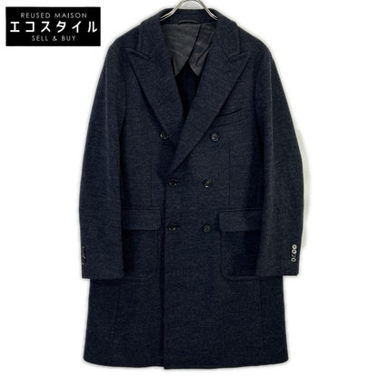 UNIVERSAL LANGUAGE Universal Language 506155 Navy Wool Double-Breasted Coat Coat