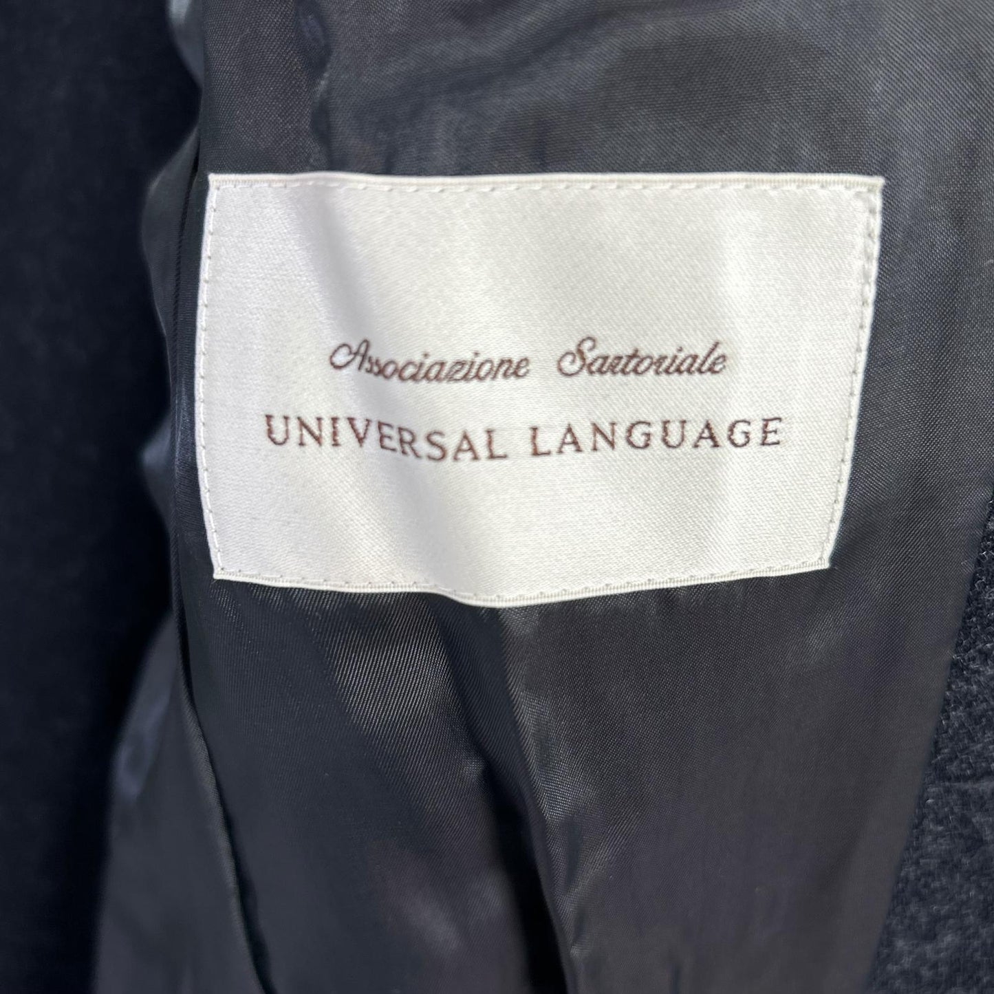 UNIVERSAL LANGUAGE Universal Language 506155 Navy Wool Double-Breasted Coat Coat