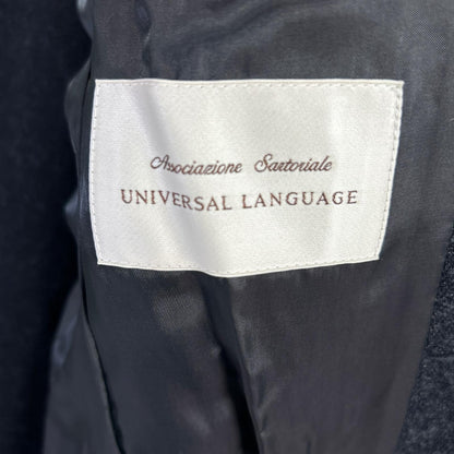 UNIVERSAL LANGUAGE Universal Language 506155 Navy Wool Double-Breasted Coat Coat