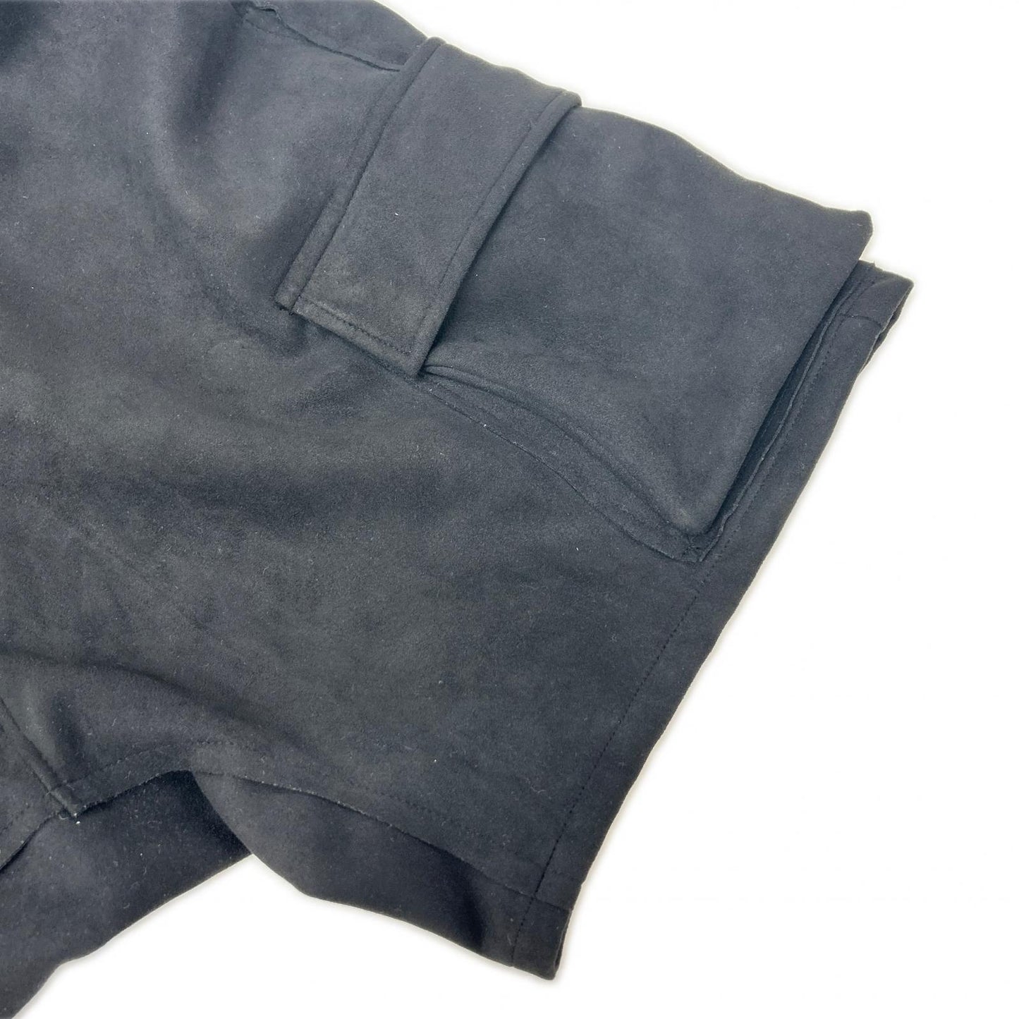 FranCisT_MOR.K.S. フランシストモークス MB3023 ブラック HI TENTION FAKE SUEDE 6P SHORTS フェイクスウェード ショートパンツ ボトムス