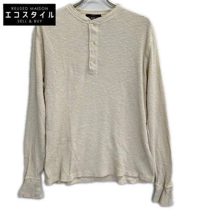 RRL ダブルアールエル アイボリー コットン サーマル ワッフル ヘンリーネックシャツ トップス