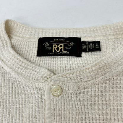 RRL ダブルアールエル アイボリー コットン サーマル ワッフル ヘンリーネックシャツ トップス