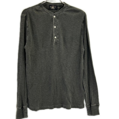 RRL ダブルアールエル チャコール コットン サーマル ワッフル ヘンリーネックシャツ トップス