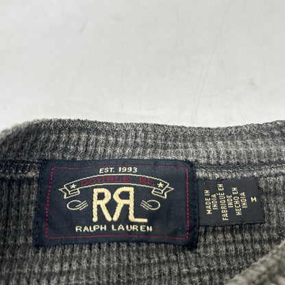 RRL ダブルアールエル チャコール コットン サーマル ワッフル ヘンリーネックシャツ トップス