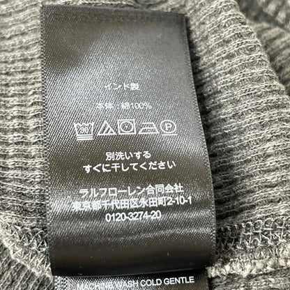 RRL ダブルアールエル チャコール コットン サーマル ワッフル ヘンリーネックシャツ トップス