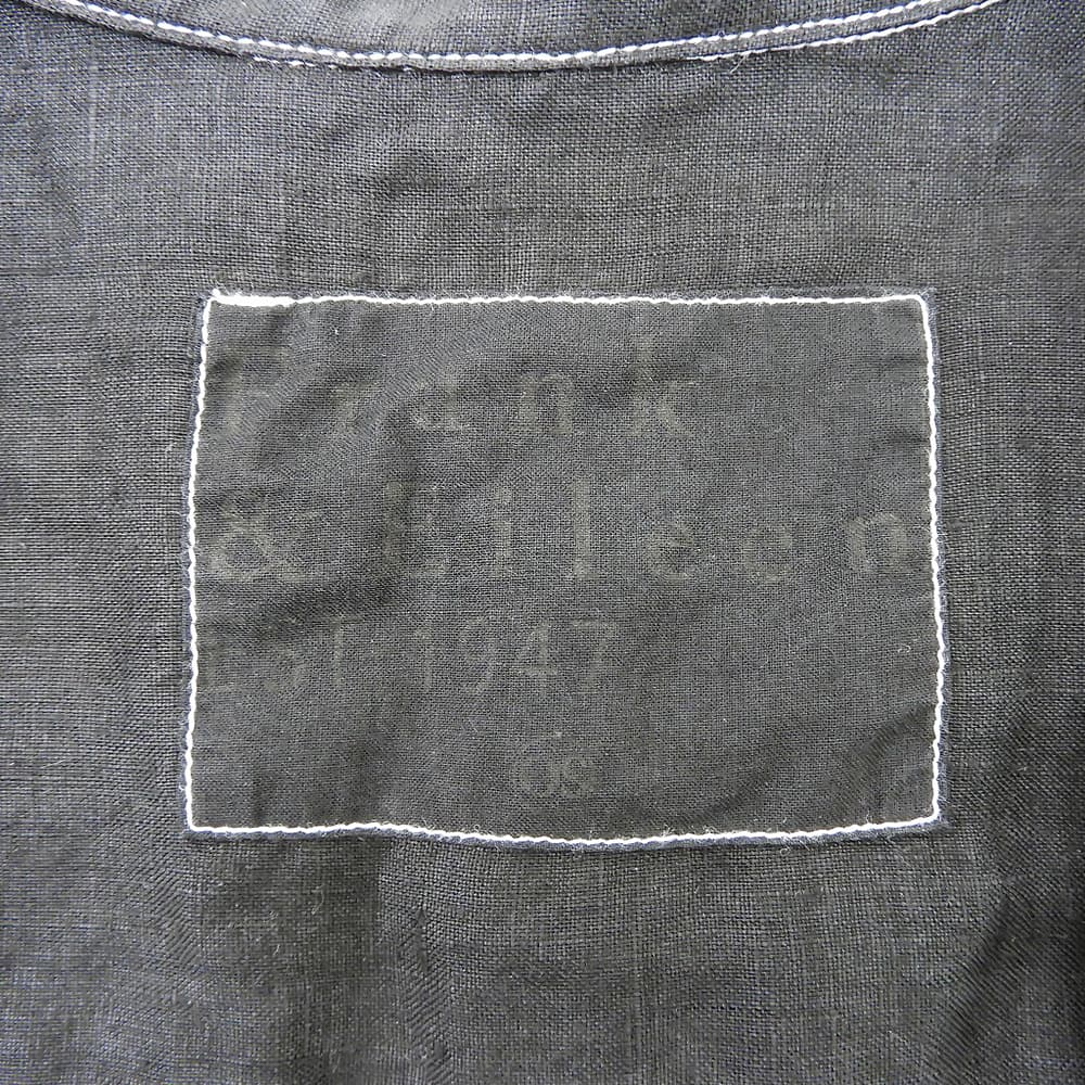 Frank&Eileen フランクアンドアイリーン リネン100 ホワイトステッチ ロングスリーブ シャツワンピース レディース 黒 OS 4210700702 ワンピース