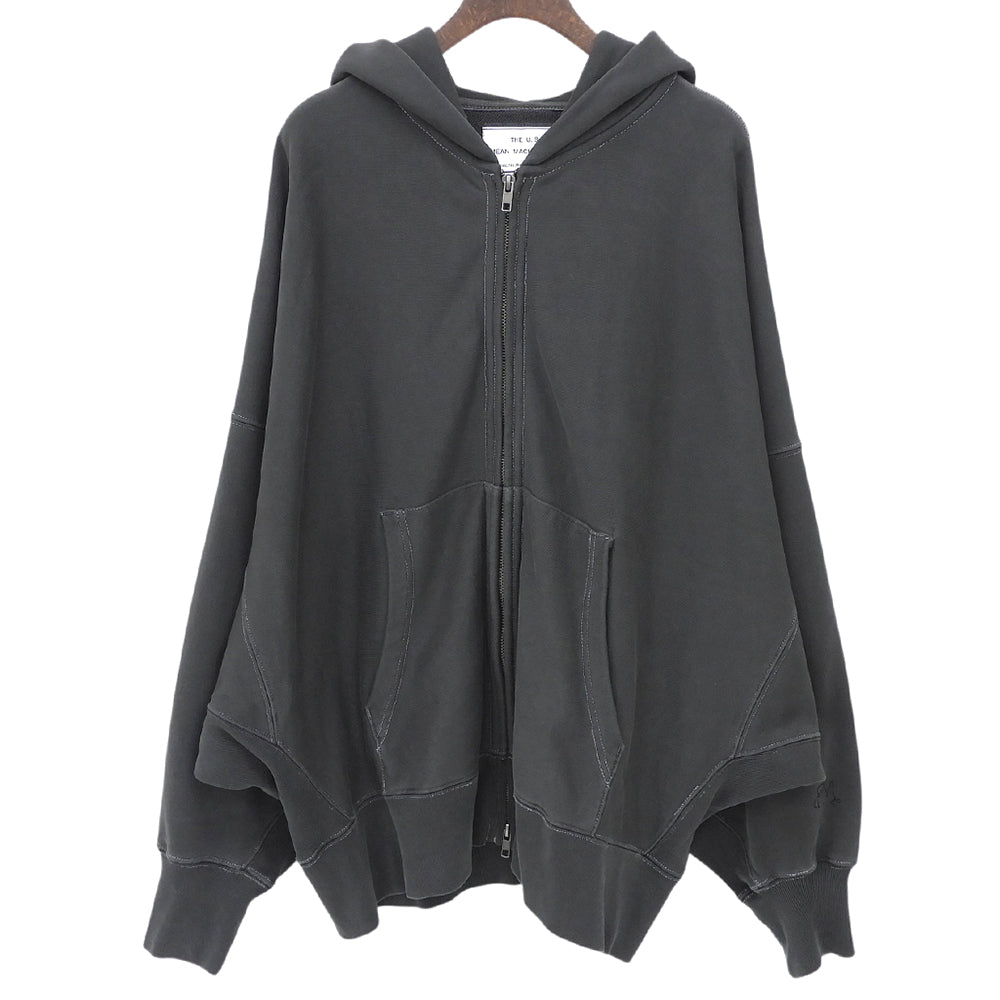 MEAN MACHINE AGE ミーンマシーンエイジ 美品 W-ZIP クロップドフーディ トップス ウォッシュドブラック MMA-010FW トップス