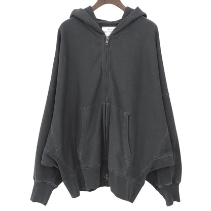 MEAN MACHINE AGE ミーンマシーンエイジ 美品 W-ZIP クロップドフーディ トップス ウォッシュドブラック MMA-010FW トップス