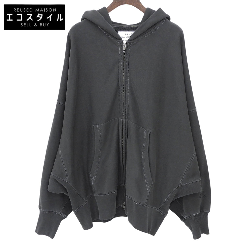 MEAN MACHINE AGE ミーンマシーンエイジ 美品 W-ZIP クロップドフーディ トップス ウォッシュドブラック MMA-010FW トップス
