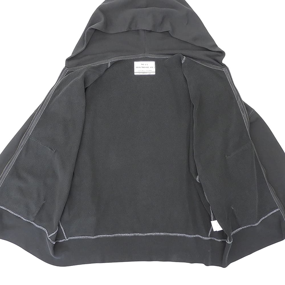 MEAN MACHINE AGE ミーンマシーンエイジ 美品 W-ZIP クロップドフーディ トップス ウォッシュドブラック MMA-010FW トップス