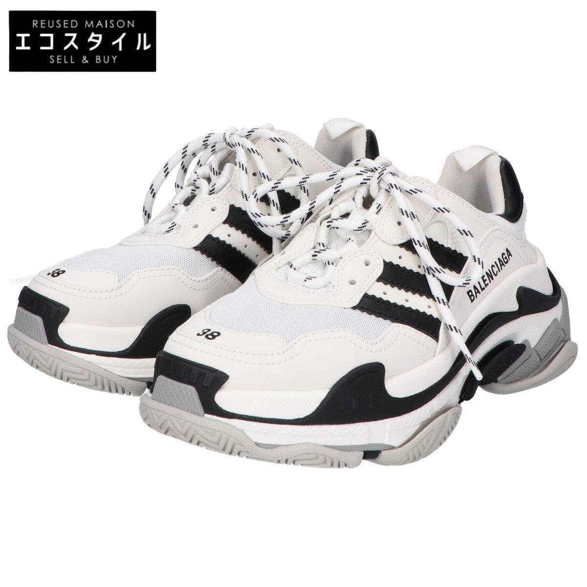 BALENCIAGA バレンシアガ x adidas アディダス 【美品】712764 TRIPLE S トリプルS ローカット スニーカー シューズ