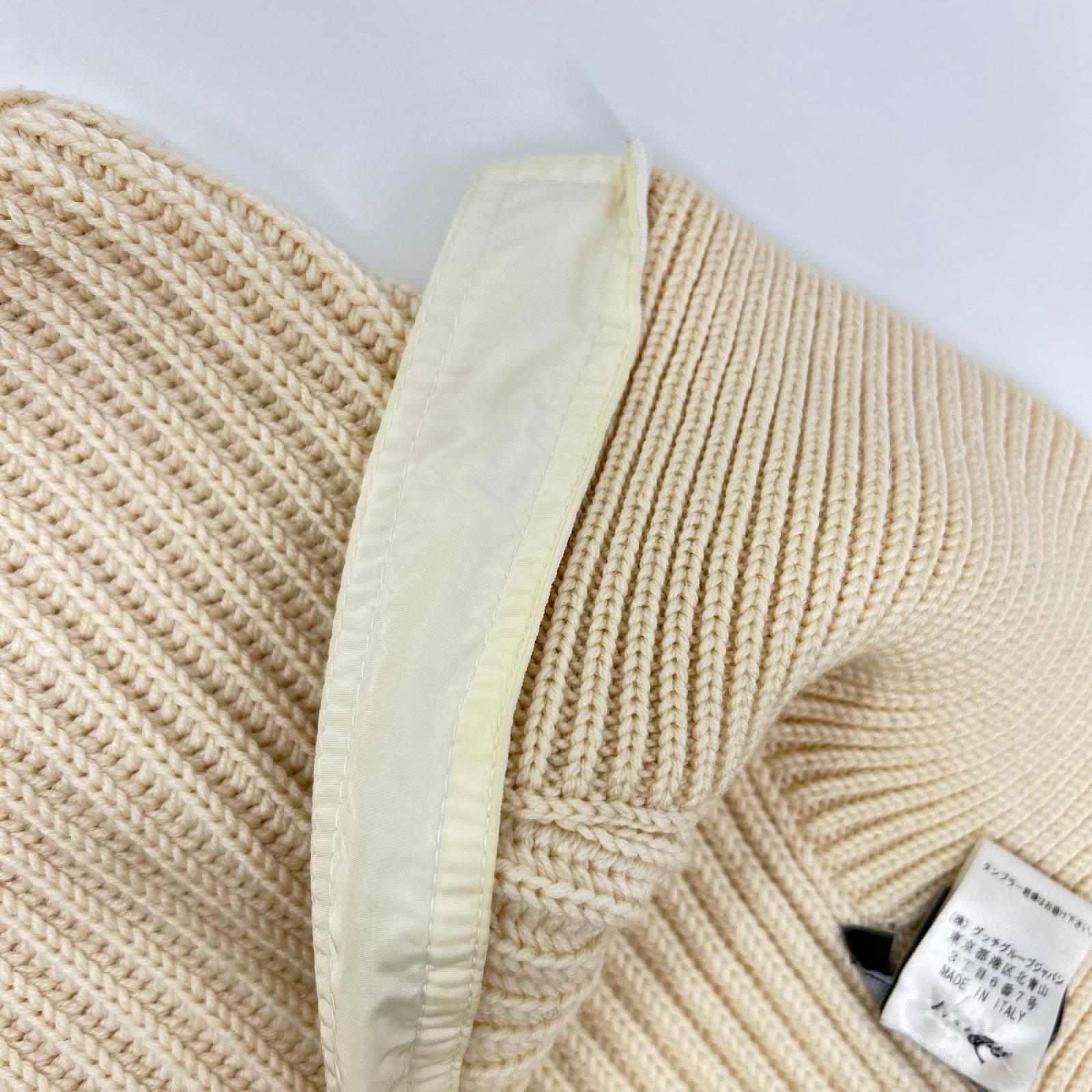 GUCCI グッチ 170970 アイボリー 比翼ハーフジップ プルオーバーニット トップス