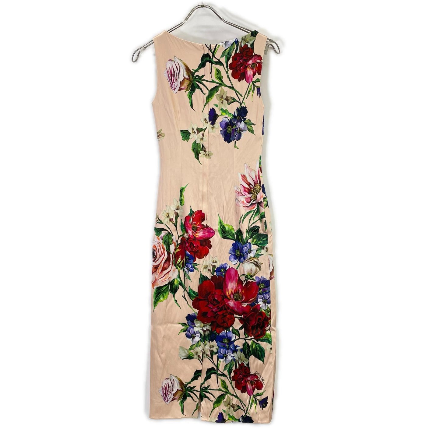 DOLCE&GABBANA ドルチェアンドガッバーナ 25ss　サーモンピンク 花柄 ノースリーブレーヨンワンピースドレス ワンピース