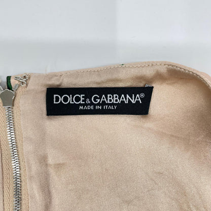 DOLCE&GABBANA ドルチェアンドガッバーナ 25ss　サーモンピンク 花柄 ノースリーブレーヨンワンピースドレス ワンピース