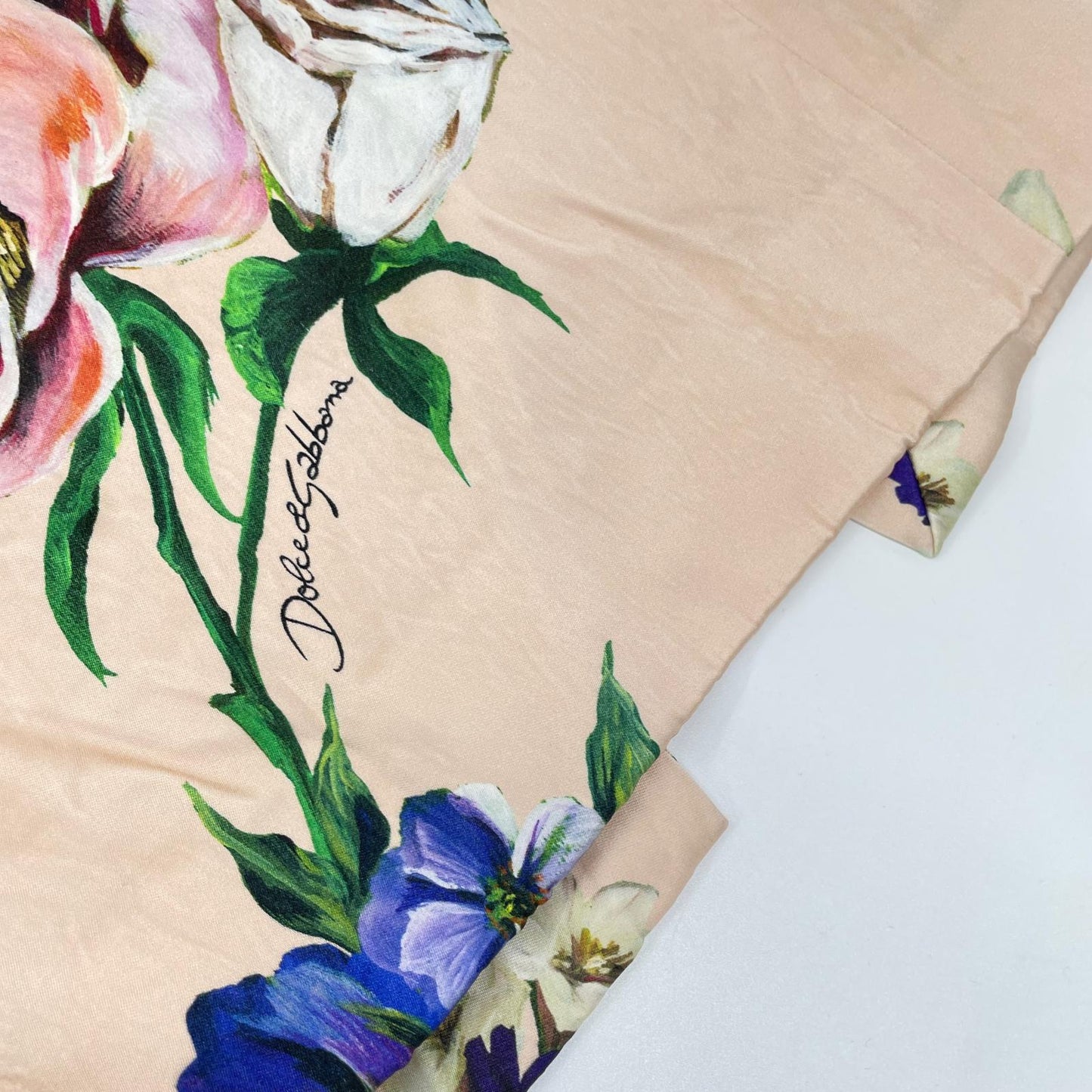 DOLCE&GABBANA ドルチェアンドガッバーナ 25ss　サーモンピンク 花柄 ノースリーブレーヨンワンピースドレス ワンピース